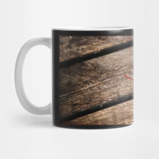 Red Leaf & Wood Planks Mug